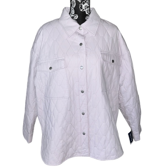 CoffeeShop Muted Lilac Quilted Shirt Jacket - Picture 5 of 5